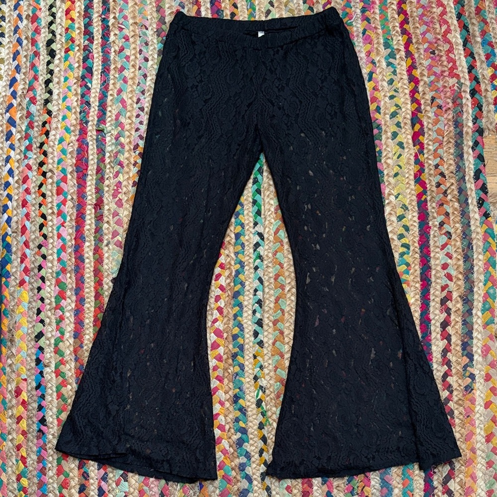 Promesa Black Lace Flared Pants